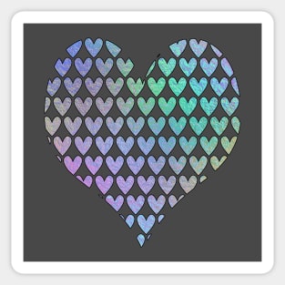 Big Heart Little Rainbow Color Hearts Sticker